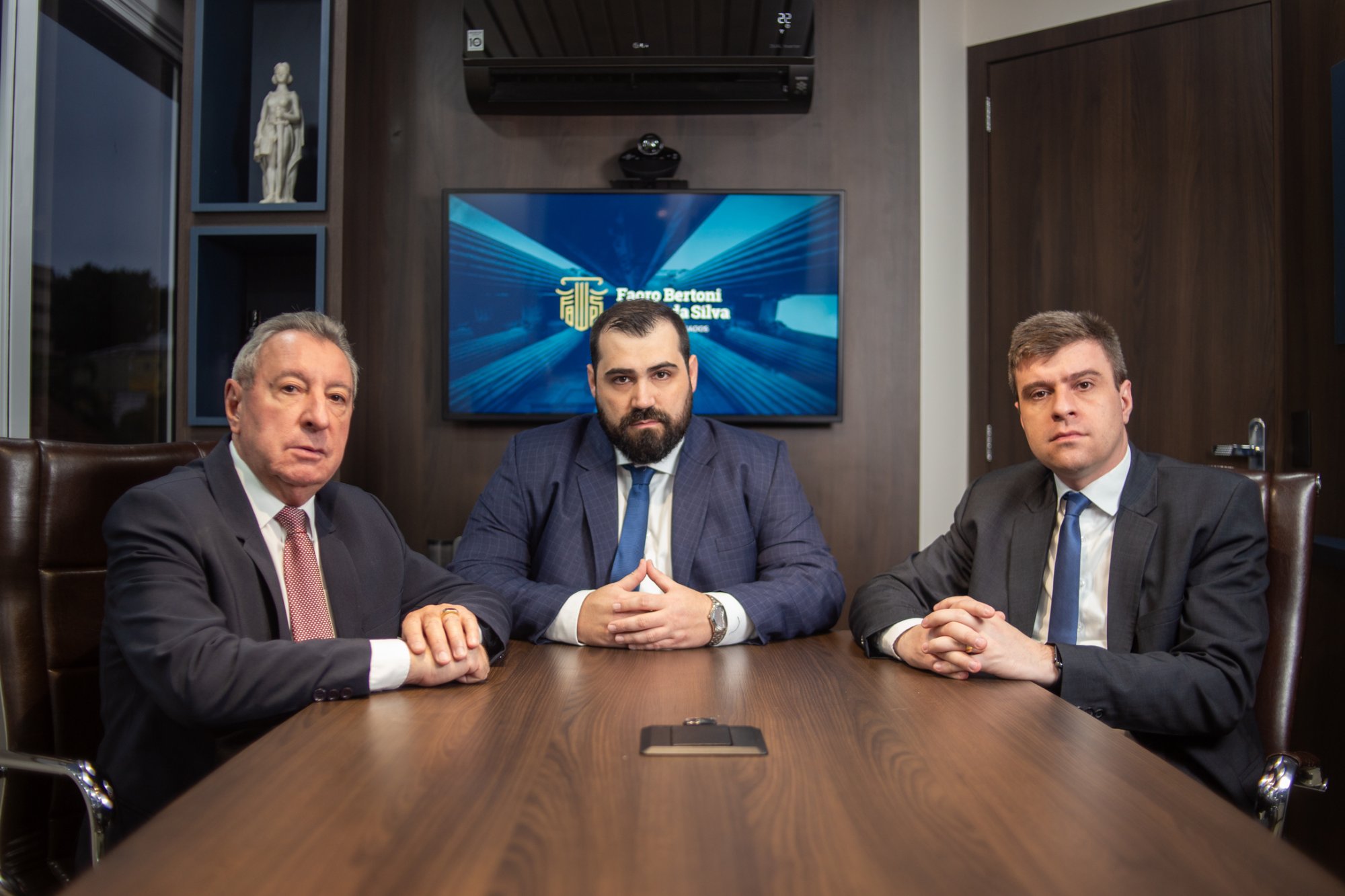 Os três sócios da FBPS: Dr. Agostinho de Jesus Pinto da Silva, Dr. Felipe Faoro Bertoni e Dr. Guilherme Augusto Pinto da Silva